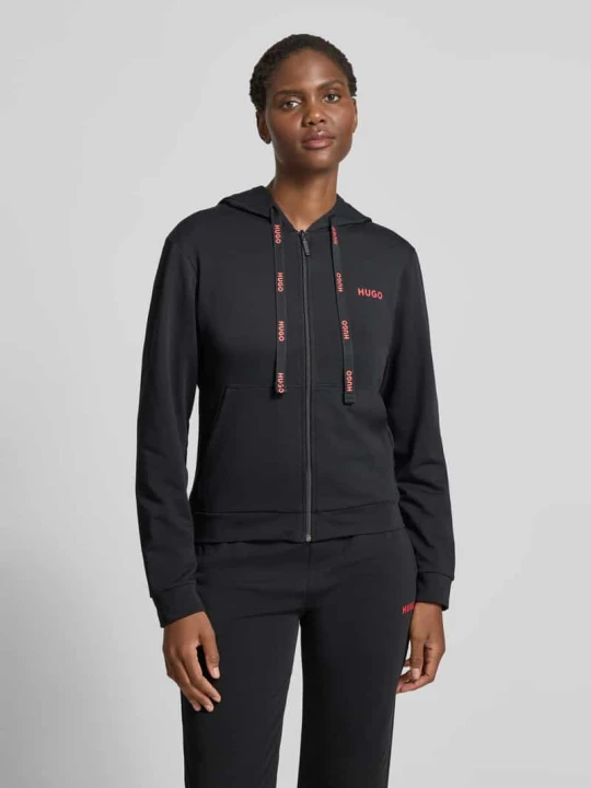 Zdjęcie produktu Bluza rozpinana o kroju regular fit z mieszanki bawełny model ‘HUGO ID JACKET’ Czarny