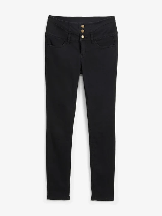 Zdjęcie produktu Modelujące jeansy termiczne o kroju skinny, high waist BonPrix czarny