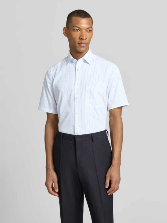 Zdjęcie produktu Modern Fit koszula biznesowa z brustaszą Olymp Błękitny