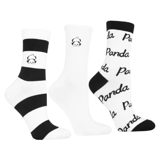 Zdjęcie produktu Modne Skarpetki Damskie Panda Moraj Mix 3 Pary biały