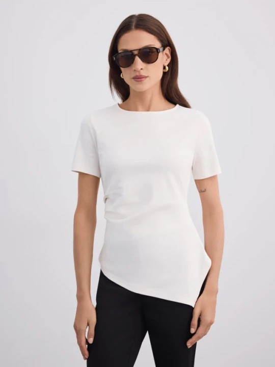 Zdjęcie produktu Mohito - Asymetryczny t-shirt - kremowy