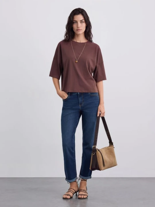 Zdjęcie produktu Mohito - Bawełniany t-shirt - brązowy