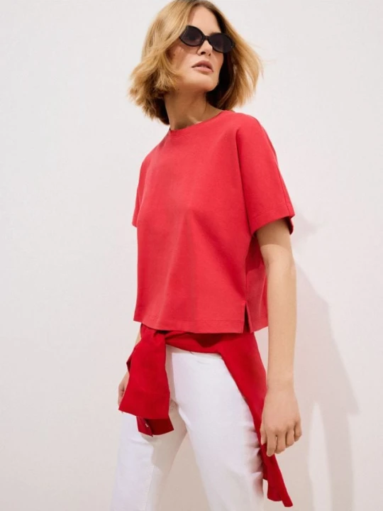 Zdjęcie produktu Mohito - Bawełniany t-shirt - czerwony