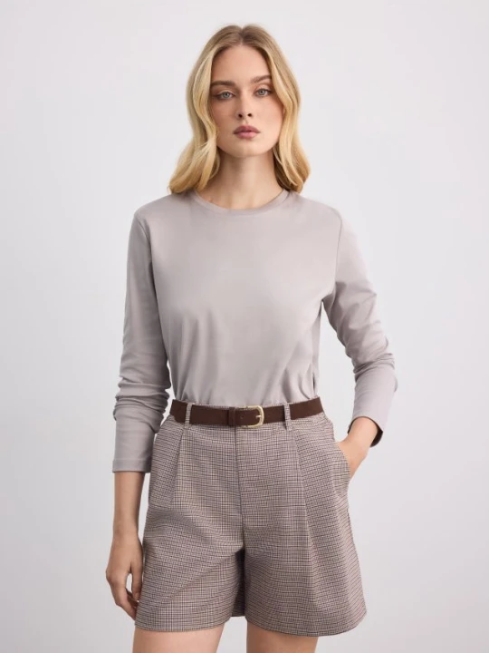 Zdjęcie produktu Mohito - Bawełniany t-shirt z długim rękawem - beżowy