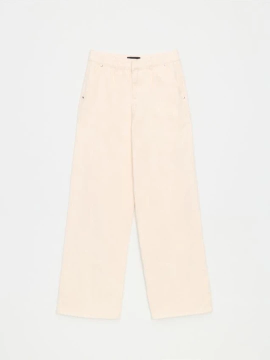 Zdjęcie produktu Mohito - Beżowe jeansy wide leg - kremowy