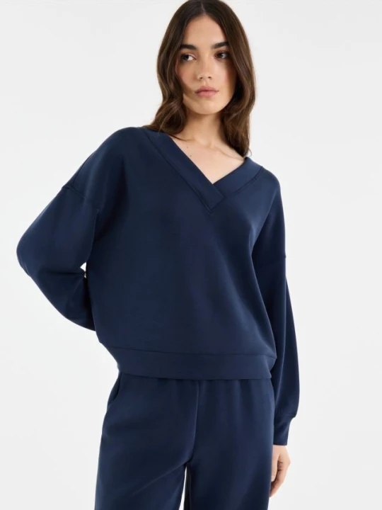 Zdjęcie produktu Mohito - Bluza basic z modalem - granatowy