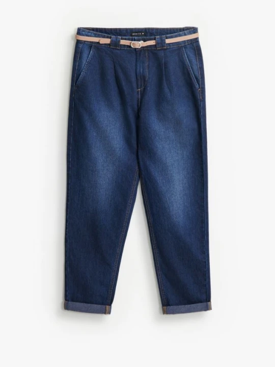 Zdjęcie produktu Mohito - Jeansy chino slim z paskiem - granatowy