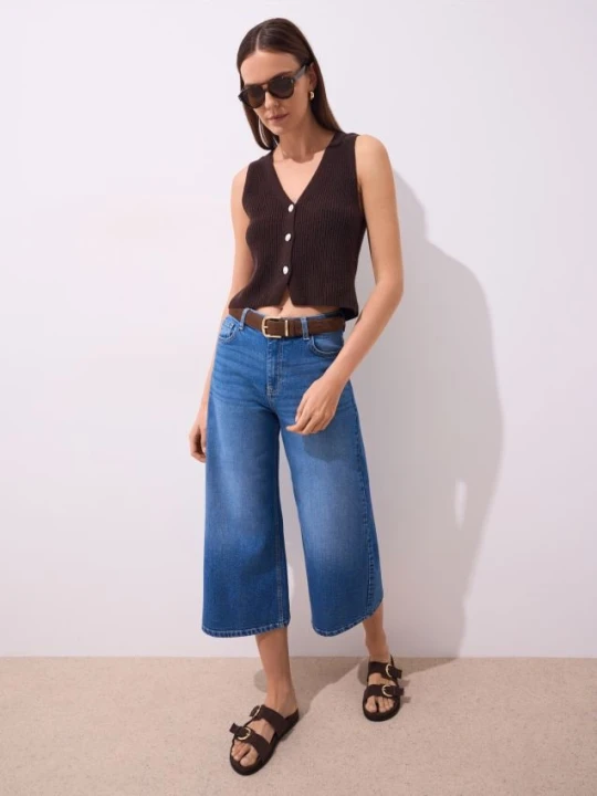 Zdjęcie produktu Mohito - Jeansy culotte - niebieski