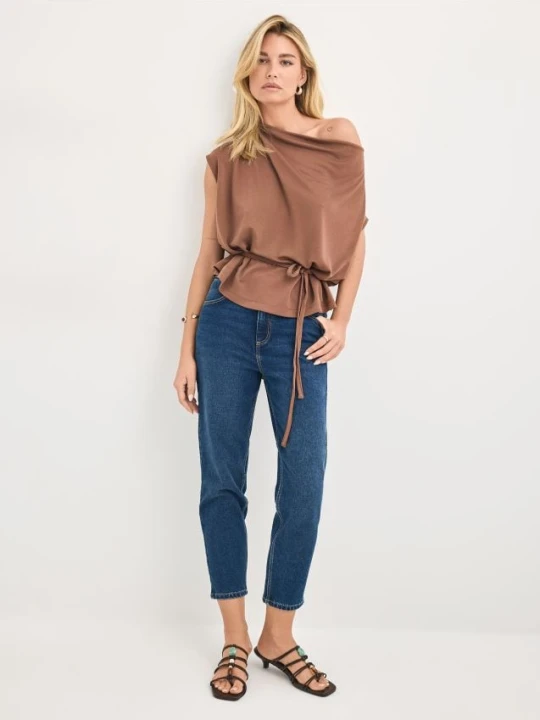Zdjęcie produktu Mohito - Jeansy mom slim petite - granatowy