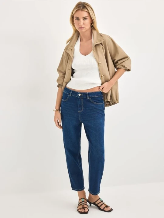 Zdjęcie produktu Mohito - Jeansy mom slim petite - granatowy