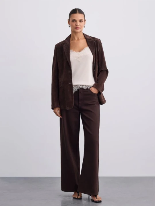 Zdjęcie produktu Mohito - Jeansy wide leg - ciemnobrązowy