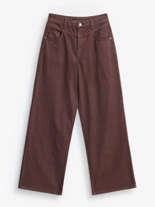Zdjęcie produktu Mohito - Jeansy wide leg - ciemnobrązowy