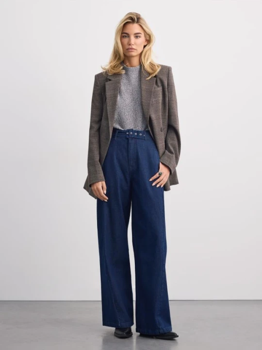 Zdjęcie produktu Mohito - Jeansy wide leg - granatowy