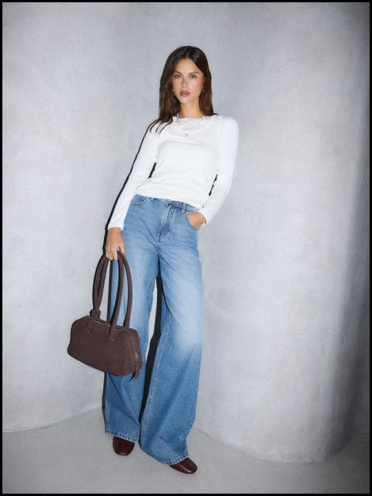 Zdjęcie produktu Mohito - Jeansy wide leg - niebieski