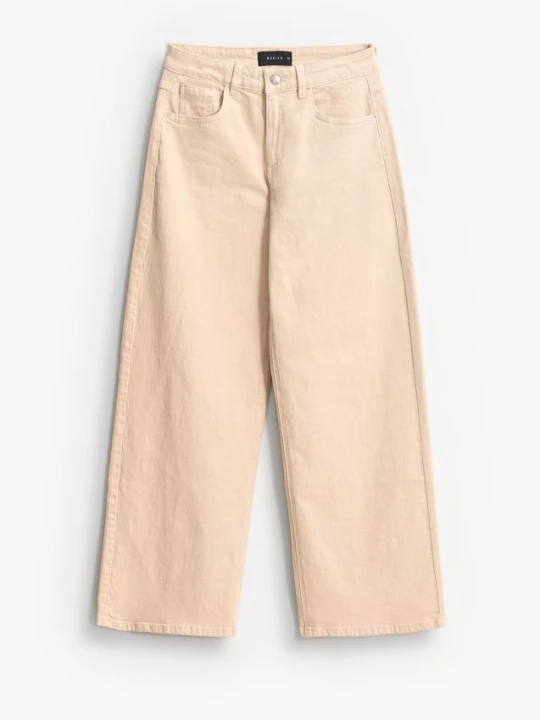 Zdjęcie produktu Mohito - Jeansy wide leg petite - beżowy