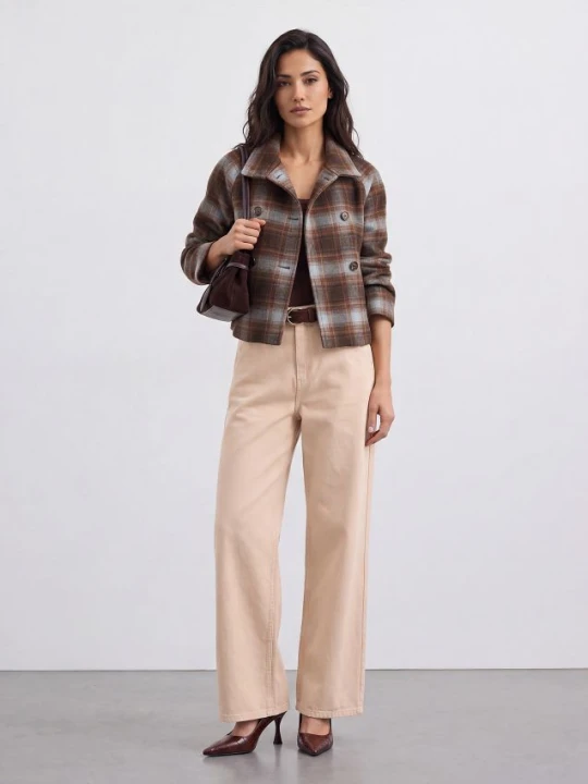 Zdjęcie produktu Mohito - Jeansy wide leg petite - beżowy
