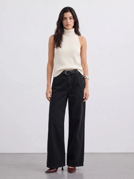 Zdjęcie produktu Mohito - Jeansy wide leg petite - czarny