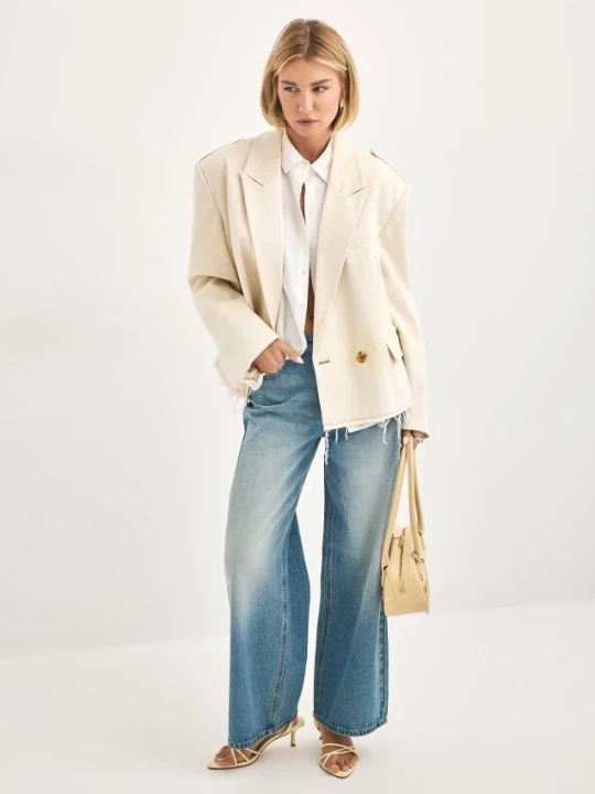 Zdjęcie produktu Mohito - Jeansy wide leg petite - granatowy