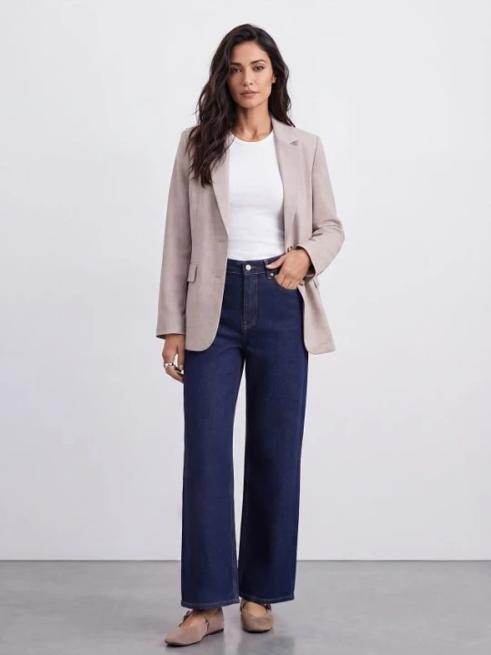 Zdjęcie produktu Mohito - Jeansy wide leg petite - granatowy