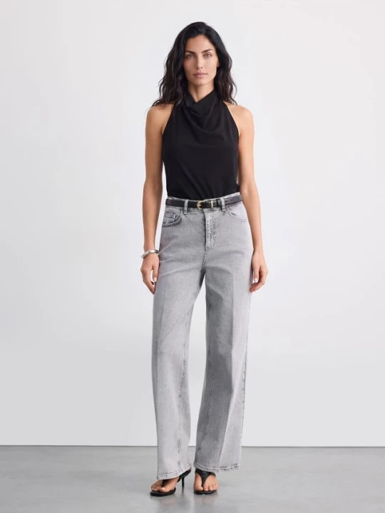 Zdjęcie produktu Mohito - Jeansy wide leg petite - szary