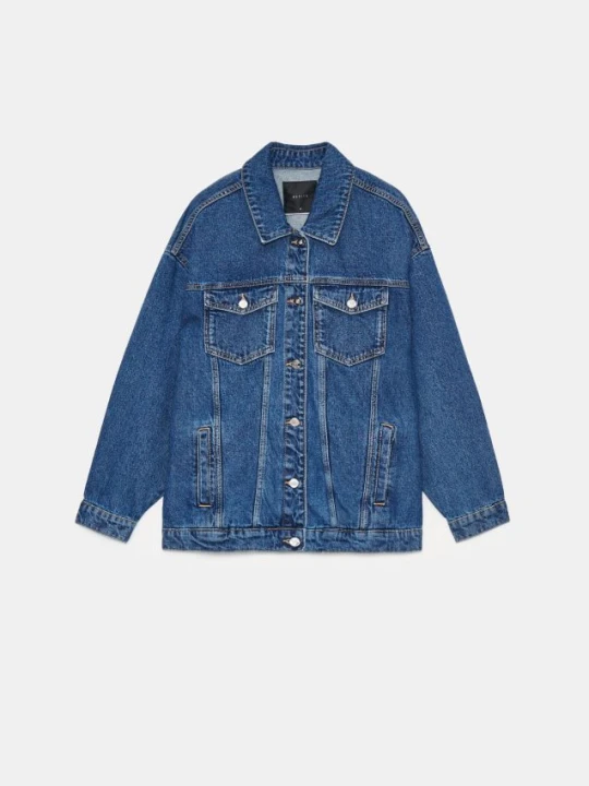 Zdjęcie produktu Mohito - Kurtka jeansowa oversize - niebieski