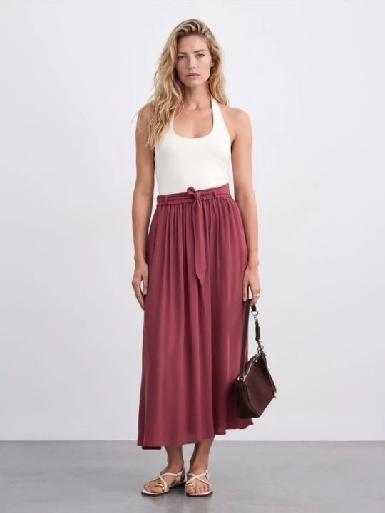 Zdjęcie produktu Mohito - Rozkloszowana spódnica maxi - kasztanowy
