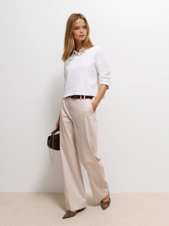 Zdjęcie produktu Mohito - Spodnie wide leg - beżowy