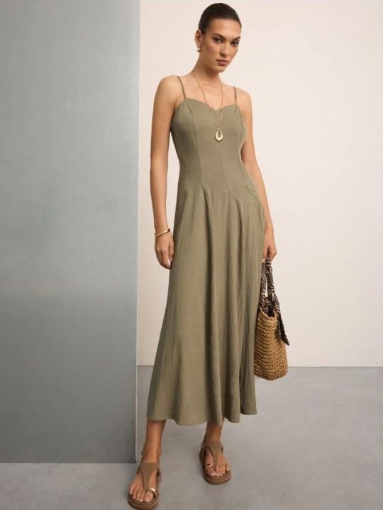 Zdjęcie produktu Mohito - Sukienka maxi na ramiączkach - khaki
