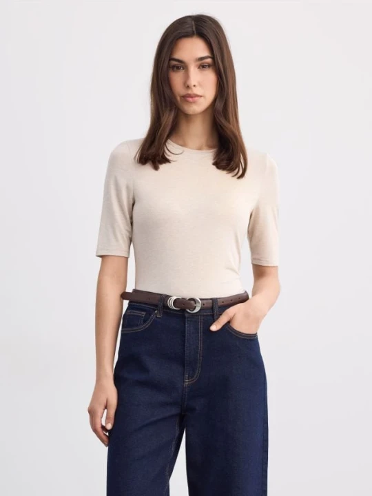 Zdjęcie produktu Mohito - T-shirt basic slim - beżowy