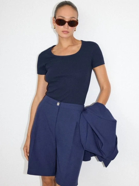 Zdjęcie produktu Mohito - T-shirt basic slim - granatowy