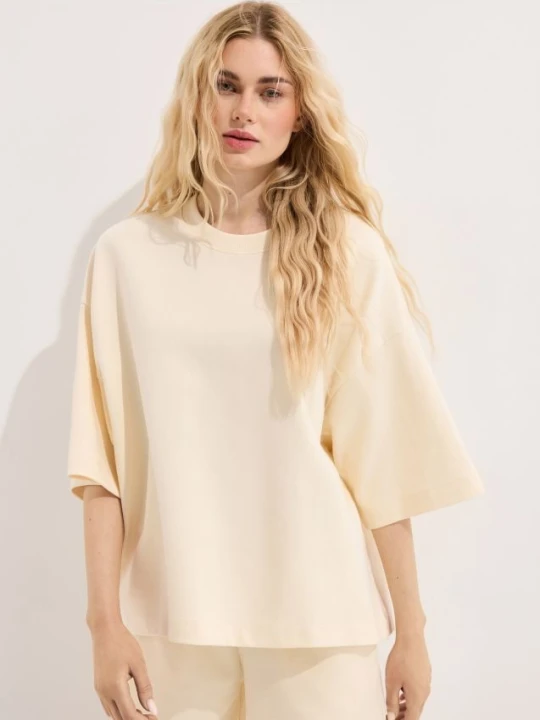 Zdjęcie produktu Mohito - T-shirt oversize - kremowy