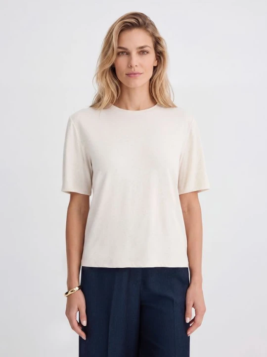 Zdjęcie produktu Mohito - T-shirt z dodatkiem lnu - beżowy