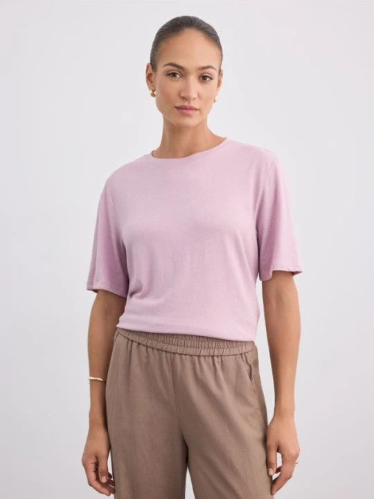 Zdjęcie produktu Mohito - T-shirt z dodatkiem lnu - pastelowy różowy