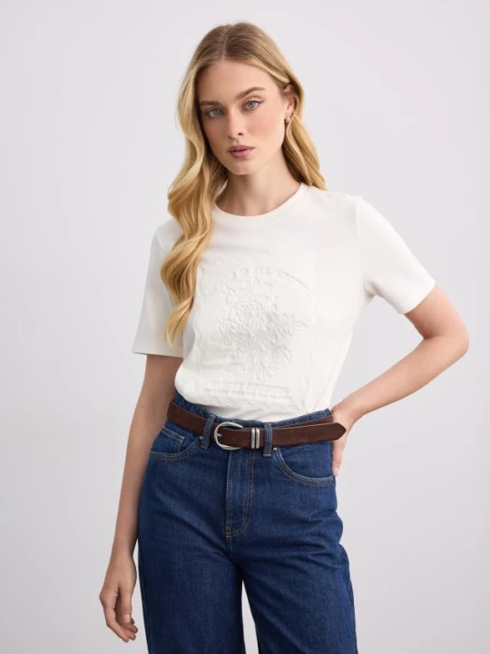 Zdjęcie produktu Mohito - T-shirt z haftowanym wzorem - kremowy