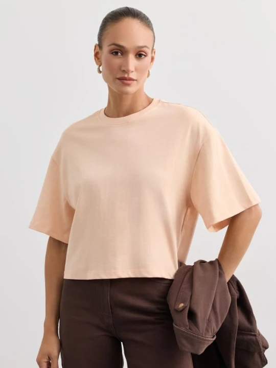 Zdjęcie produktu Mohito - T-shirt z krótkim rękawem - brzoskwiniowy