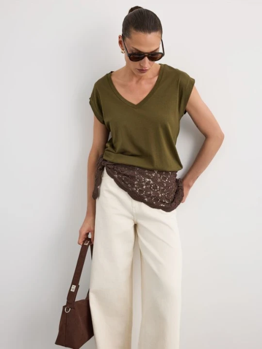 Zdjęcie produktu Mohito - T-shirt z modalem - khaki