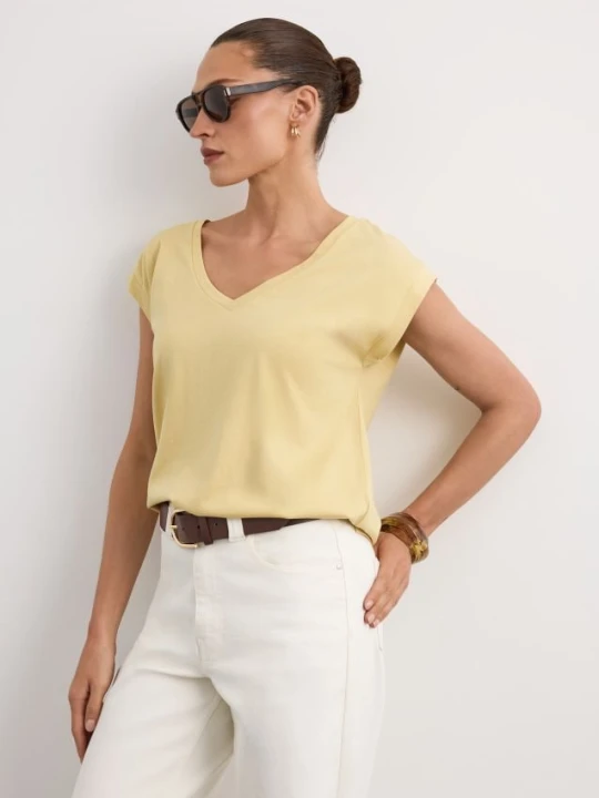 Zdjęcie produktu Mohito - T-shirt z modalem - żółty