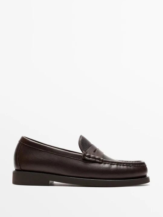 Zdjęcie produktu Mokasyn Skóra Antifaz - Brązowy - Massimo Dutti - Male