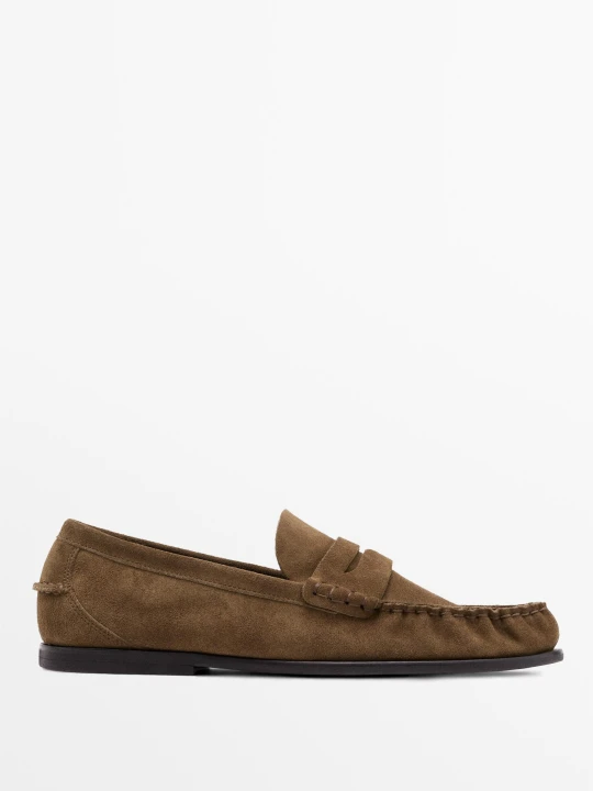 Zdjęcie produktu Mokasyny Antifaz Ze Skóry - Opalony - Massimo Dutti - Male