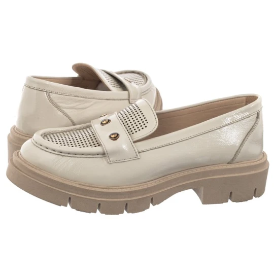 Zdjęcie produktu Mokasyny Beżowe Lakierowane 28384 Pat Beige (VE764-a) Venezia