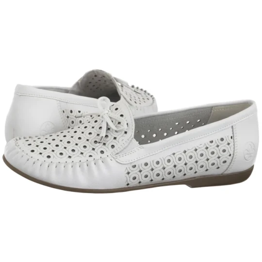 Zdjęcie produktu Mokasyny Białe Ażurowe L6352-80 White (RI249-a) Rieker