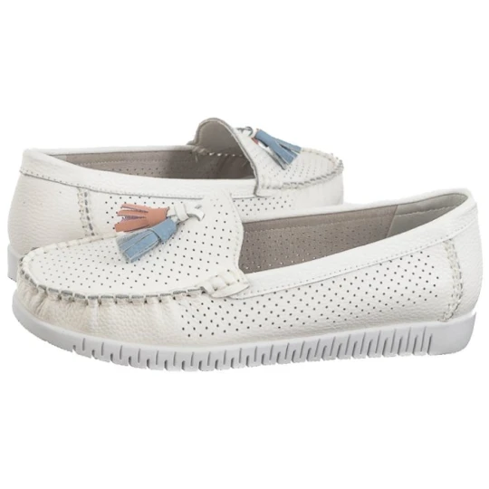 Zdjęcie produktu Mokasyny Białe Ażurowe FTG210621B White (VE777-b) Venezia