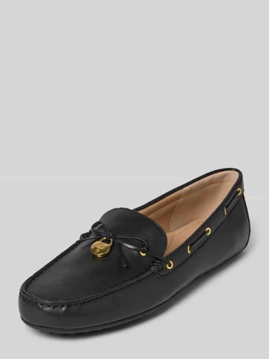 Zdjęcie produktu Loafers ze Skóry z Detal z logo Model 'WYLIE' Lauren Ralph Lauren Czarny