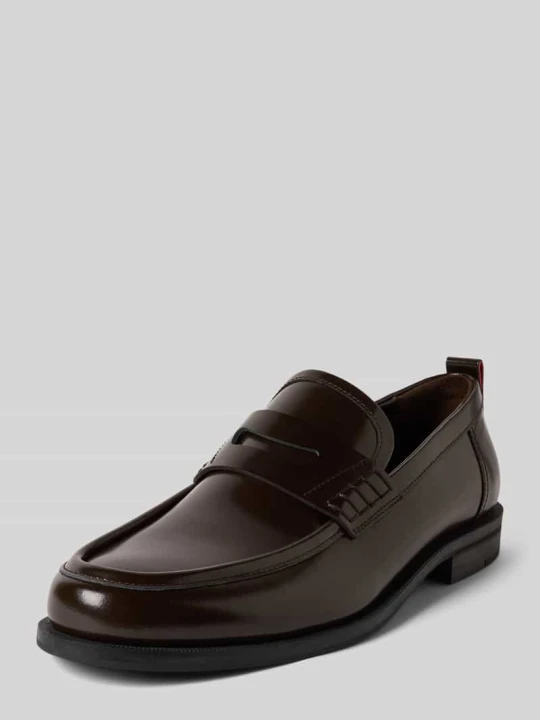 Zdjęcie produktu Mokasyny skórzane z obszyciem typu pennyloafer model ‘VARIAN’ Hugo Ciemnobrązowy