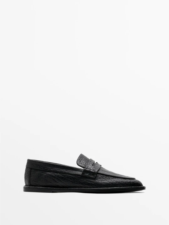 Zdjęcie produktu Mokasyny Z Miękkiej Skóry - Czarny - Massimo Dutti - Female