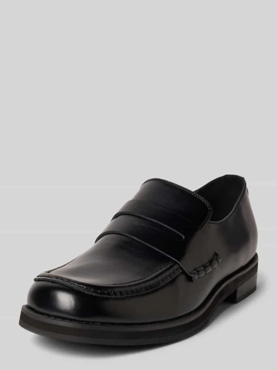 Zdjęcie produktu Mokasyny z mieszanki skóry z aplikacją z logo model ‘Bart’ Guess Czarny