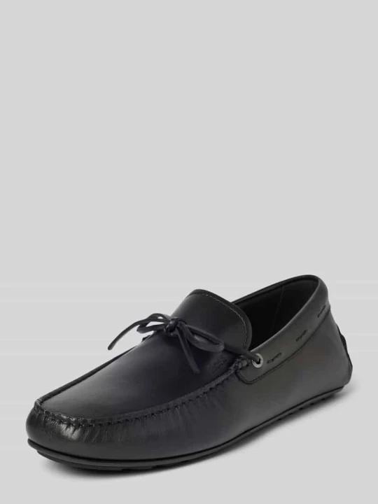 Zdjęcie produktu Mokasyny z wytłoczonym logo model ‘Noel’ Boss Czarny