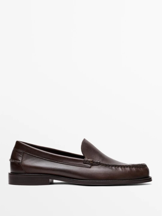 Zdjęcie produktu Mokasyny Ze Skóry Olejowanej - Skórzany - Massimo Dutti - Male