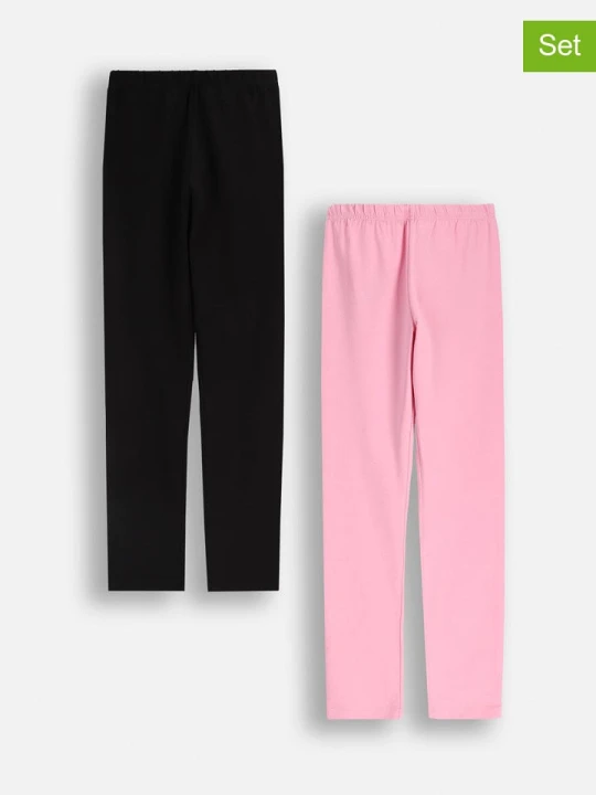 Zdjęcie produktu MOKIDA Legginsy (2 pary) w kolorze czarnym i jasnoróżowym rozmiar: 134