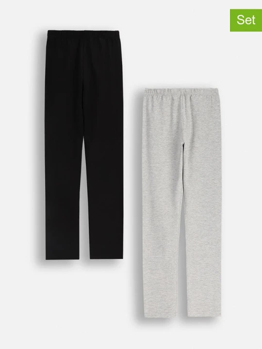 Zdjęcie produktu MOKIDA Legginsy (2 pary) w kolorze szarym i czarnym rozmiar: 110